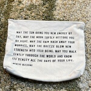 SugarBoo & Co Canvas Pouch Apache Blessing Cosmetic 7”x9” Cosmetic Pouch Linen